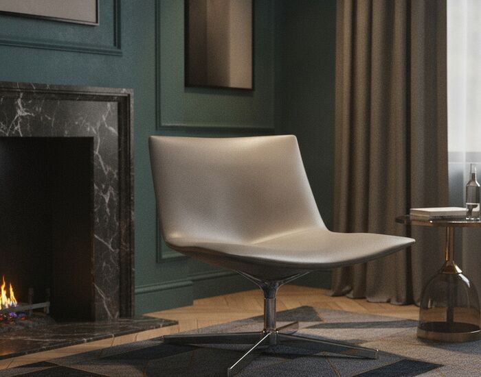 Fabric 4-Star Lounge Chair 01 3D Model