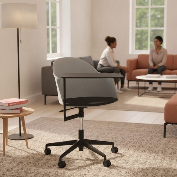 5-Star Shell Armchair 02 3D model in a college and university interior scene