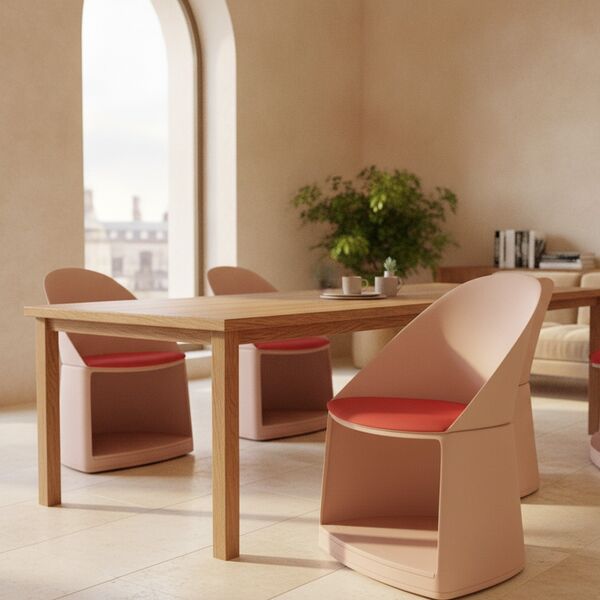 Shell Chair 03 3D model in a college and university interior scene