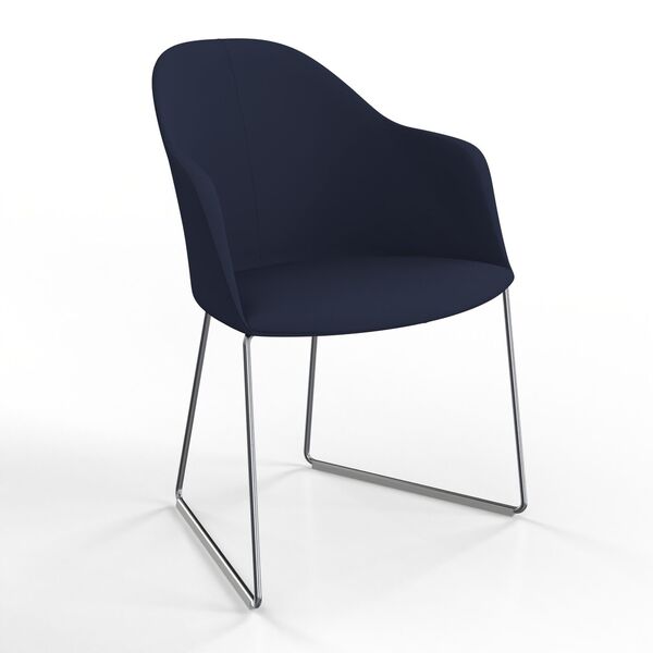 Sled-Base Shell Armchair 01 3D model render view