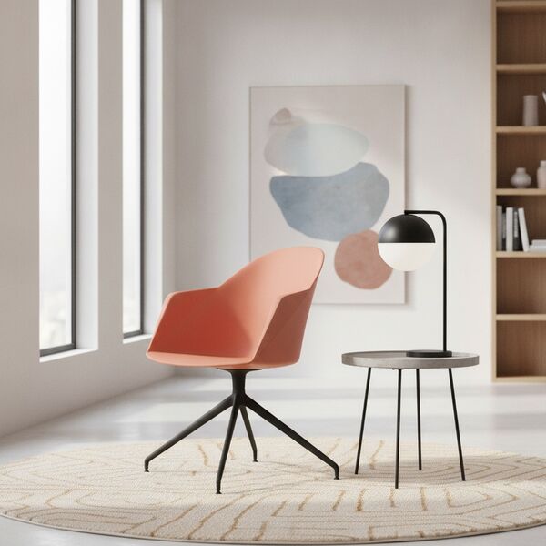 Swivel-Trestle Shell Armchair 01 3D model in a workplace interior scene