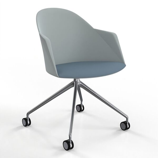 Trestle-Base Shell Armchair 01 3D model render view