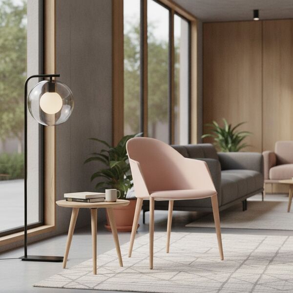 Wood-Leg Shell Armchair 01 3D model in a college and university interior scene