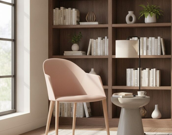Wood-Leg Shell Armchair 01 3D Model