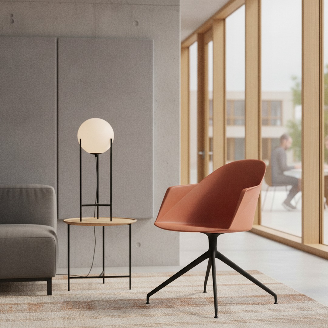 Swivel-Trestle Shell Armchair 01 3D Model