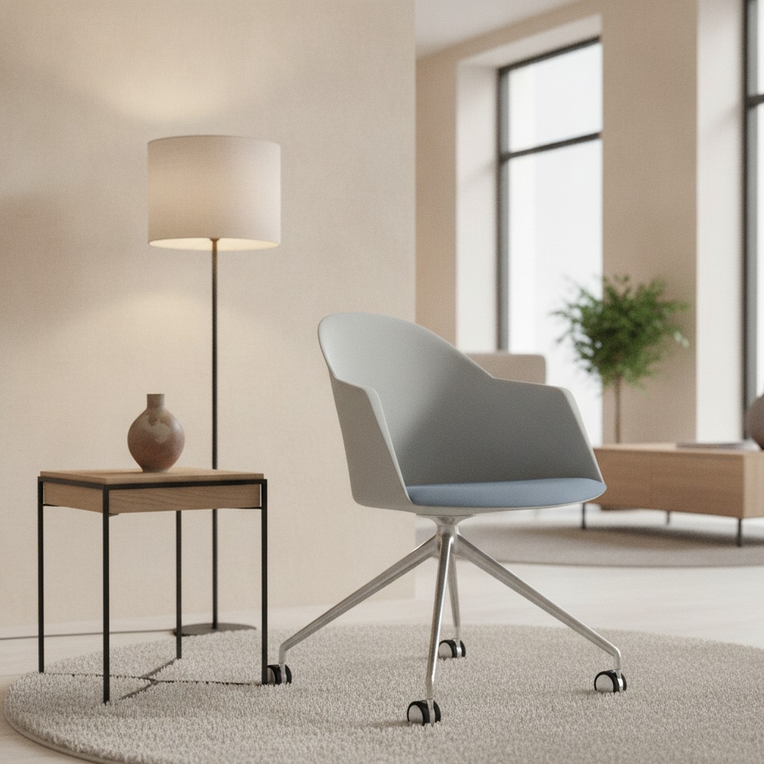 Trestle-Base Shell Armchair 01 3D Model