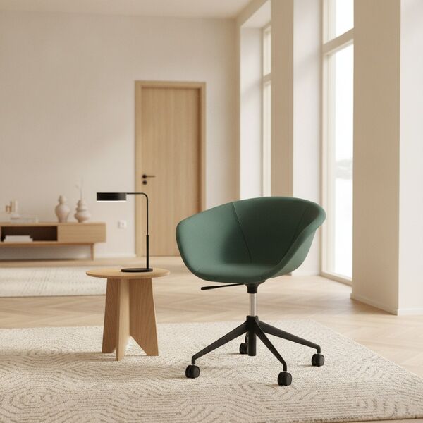 Padded 5-Star Shell Armchair 03 3D model in a shop interior scene