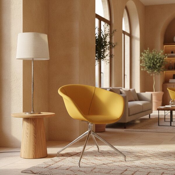 Swivel-Trestle Shell Armchair 03 3D model in a restaurant bar interior scene