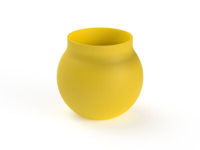 Ceramic Yellow Pot 08 3D Model