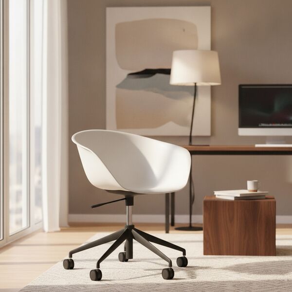 5-Star Shell Armchair 03 3D model in a workplace interior scene