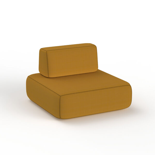 Armchair Fabric Orange Pouf 03 3D Model