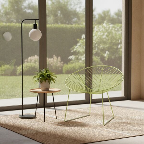 Sled-Base Wire Armchair 01 3D model in a outdoor interior scene