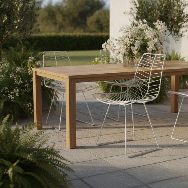 Sled-Base Wire Chair 01 3D model in a outdoor interior scene
