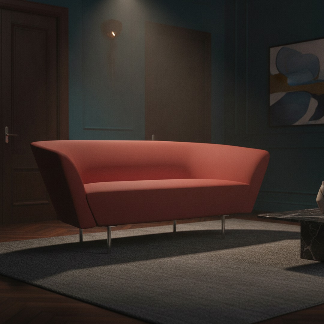 2-Seat Compact Sofa 01 3D Model