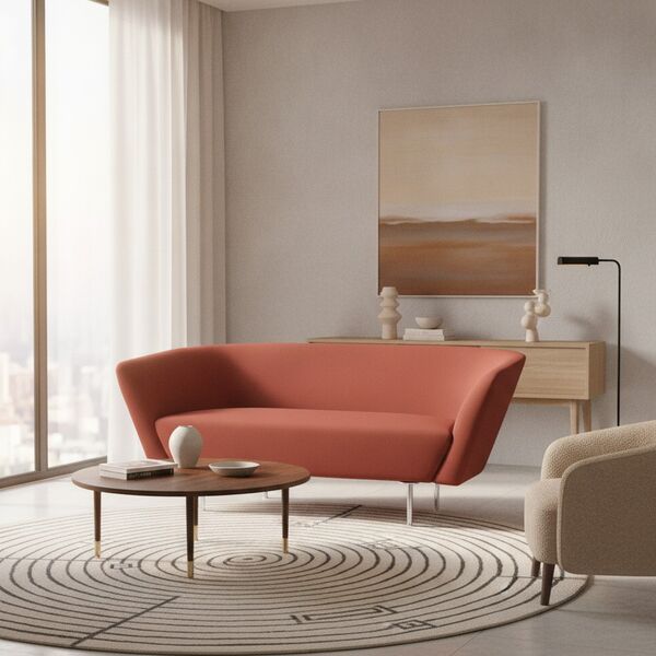 2-Seat Compact Sofa 01 3D model in a living room interior scene
