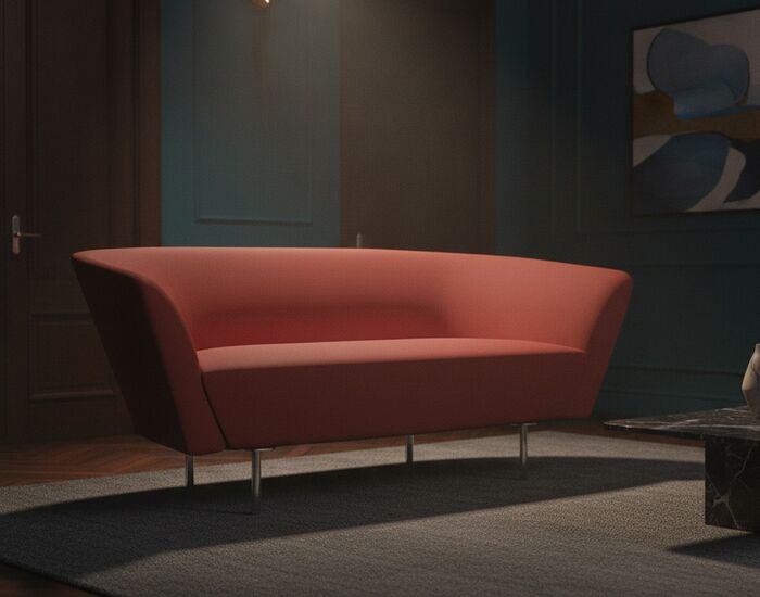 2-Seat Compact Sofa 01 3D Model