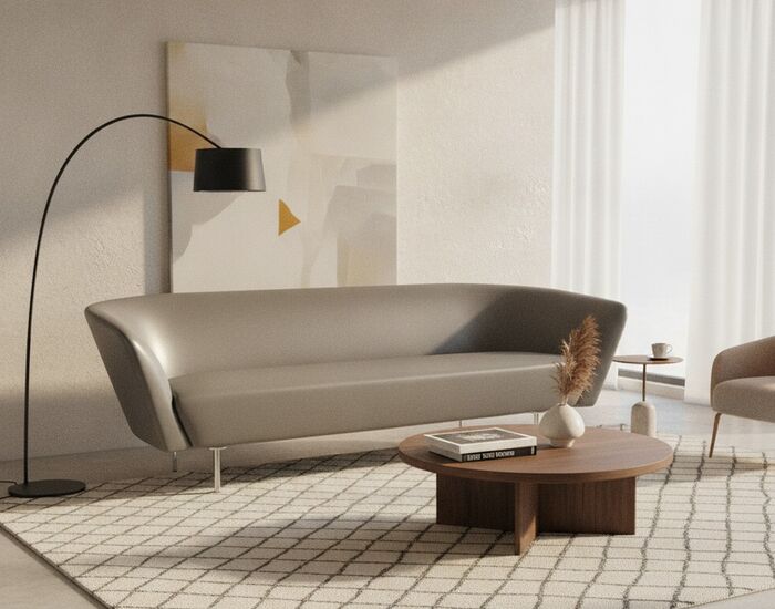 3-Seat Compact Sofa 01 3D Model