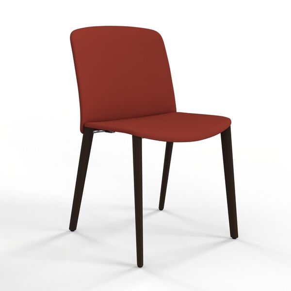 Upholstered Wood-Leg Shell Chair 05 3D model render view