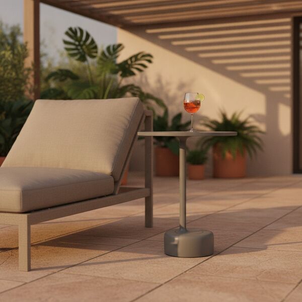 MDF-Top Side Table 01 3D model in a covered outdoor terrace interior scene