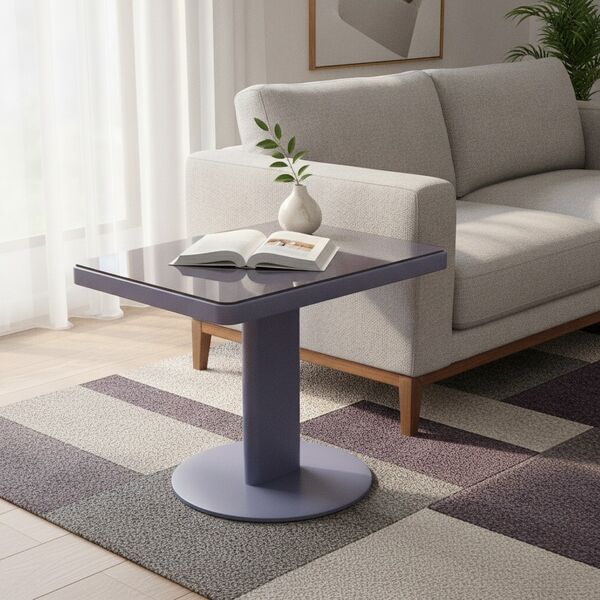 Side Table 02 3D model in a living room beside sofa contemporary interior scene