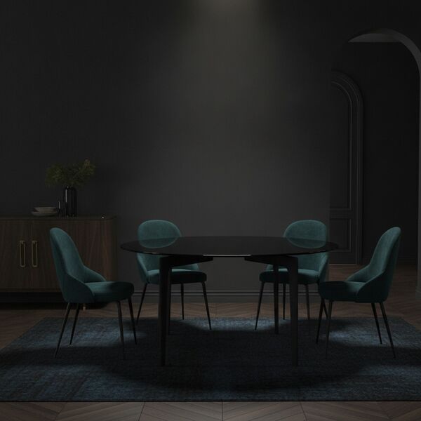 Round Glass-Top Dining Table 01 3D Model