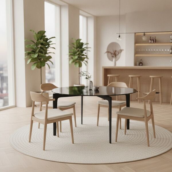 Round Glass-Top Dining Table 01 3D model in a restaurant bar interior scene