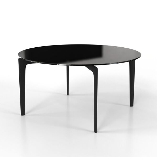 Round Glass-Top Dining Table 01 3D model render view