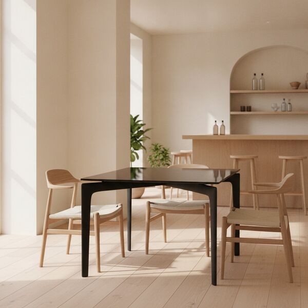 Square Glass-Top Dining Table 01 3D model in a restaurant bar interior scene