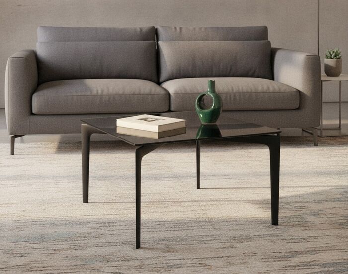 Square Glass-Top Coffee Table 01 3D Model
