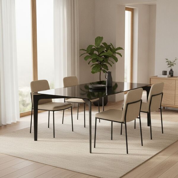 Dining Table 01 3D model in a living room interior scene