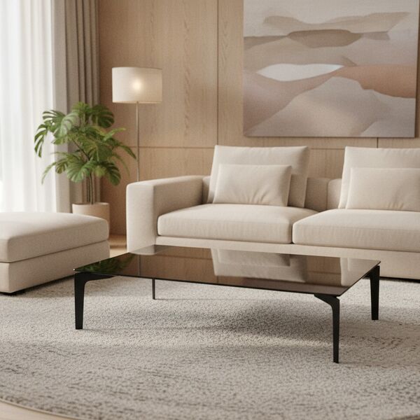 Glass-Top Low Table 01 3D model in a living room interior scene