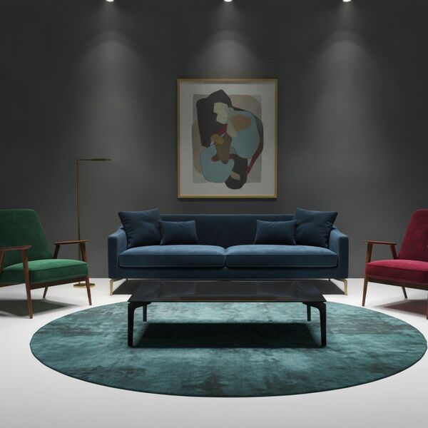 Glass-Top Low Table 01 3D model in a living room interior scene