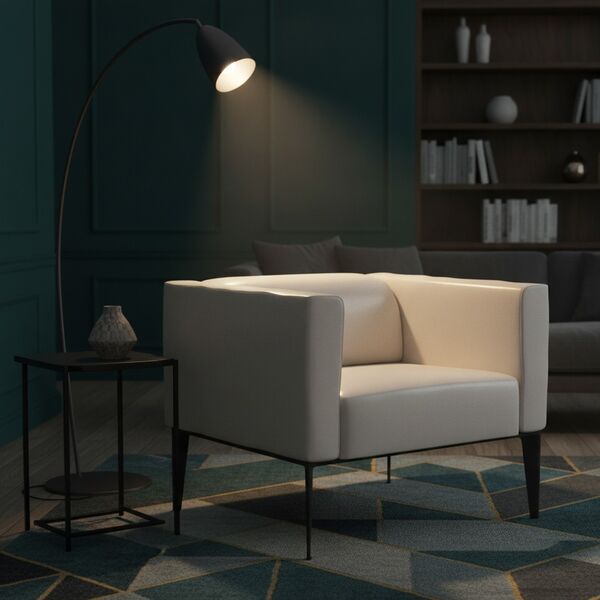 Lounge Armchair 02 3D model in a living room interior scene