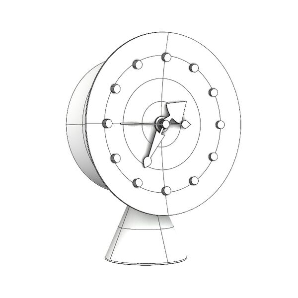 Vitra Desk Clocks Cone Base Clock 3D model — clay shaded view