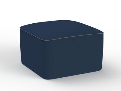Fabric Blue Pouf 08 3D Model