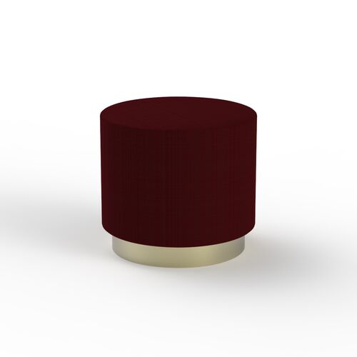 Fabric Brown Metal Base Pouf 09 3D Model