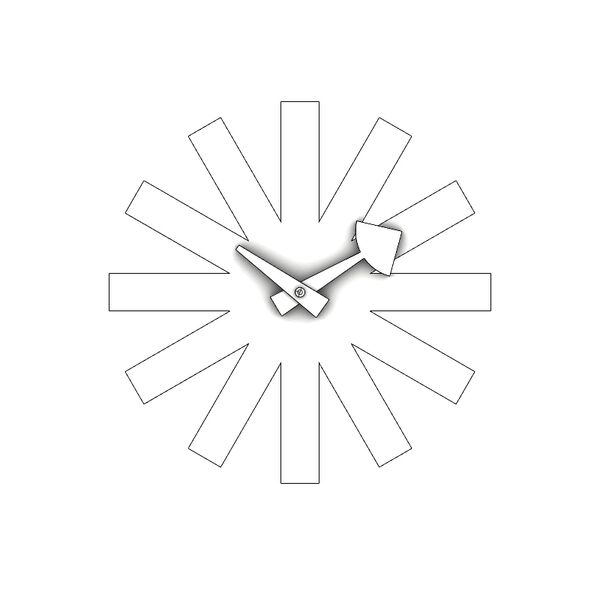 Vitra Asterisk Wall Clock 3D model — clay shaded view