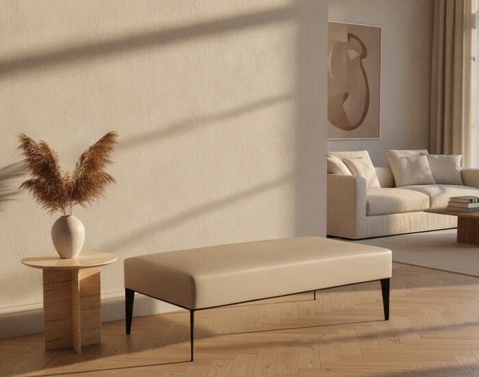 2-Seat Upholstered Bench 01 3D Model