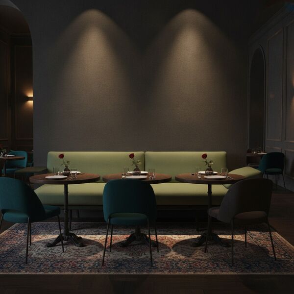 2-Seat Modular Banquette Sofa 01 3D model in a living room interior scene
