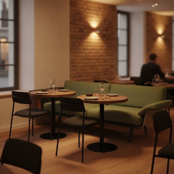 2-Seat Modular Banquette Sofa 01 3D model in a restaurant banquette interior scene