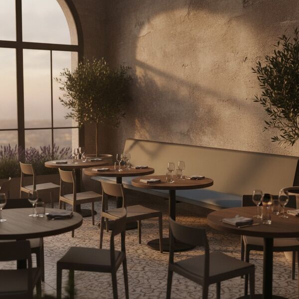 Wall-Mounted Bench 02 3D model in a outdoor interior scene