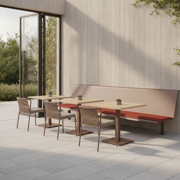 Wall-Mounted Bench 01 3D model in a outdoor interior scene