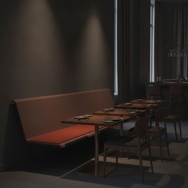 Wall-Mounted Bench 01 3D model in a outdoor interior scene