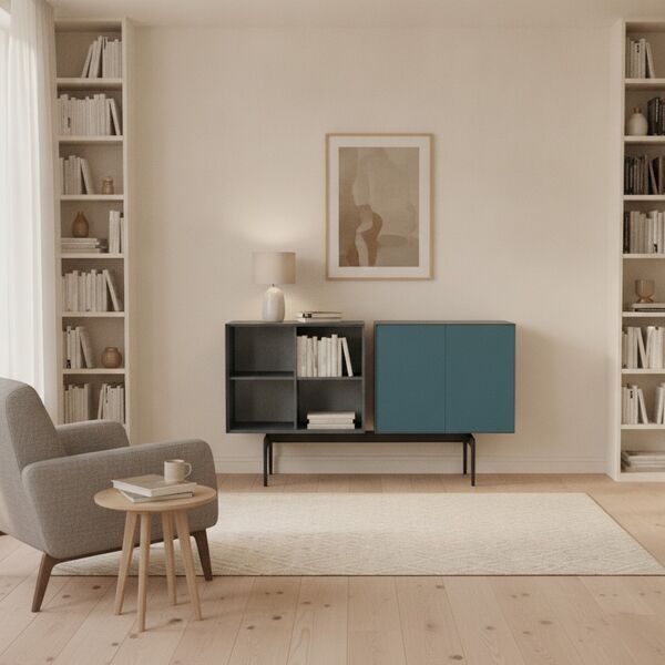 Modular Sideboard 01 Composition 3 3D model in a library interior scene
