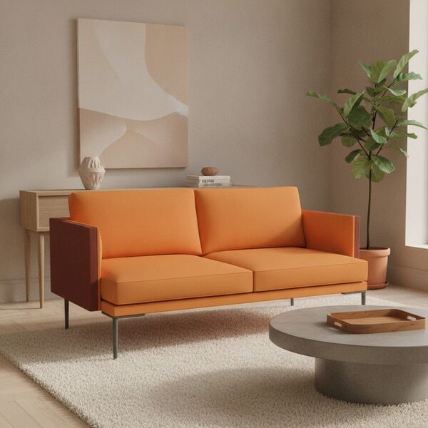 2-Seat Metal-Leg Sofa 01 3D Model