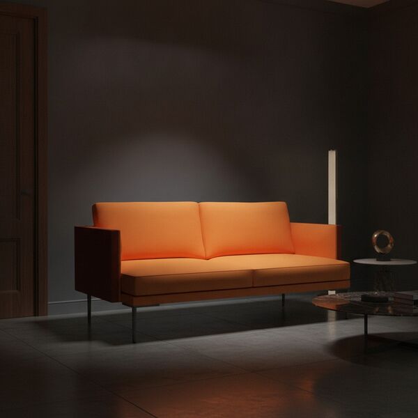 2-Seat Metal-Leg Sofa 01 3D model in a living room interior scene