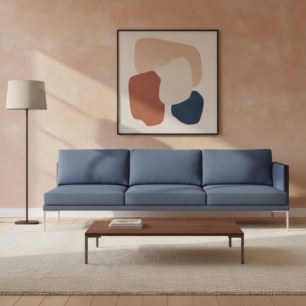 3-Seat Modular Sofa 01 3D model in a living room against wall contemporary interior scene