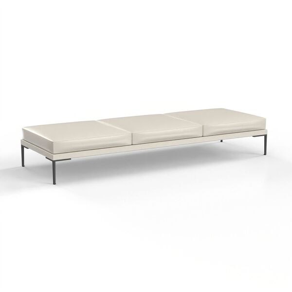 3-Seat Upholstered Bench 02 3D model render view