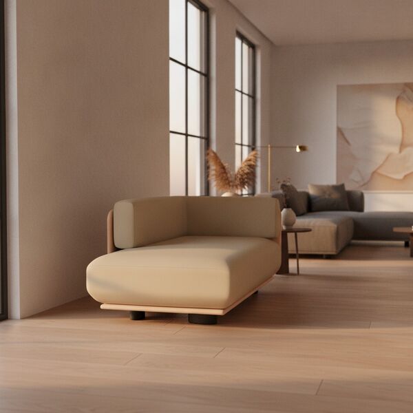 Upholstered Daybed 01 3D model in a living room interior scene