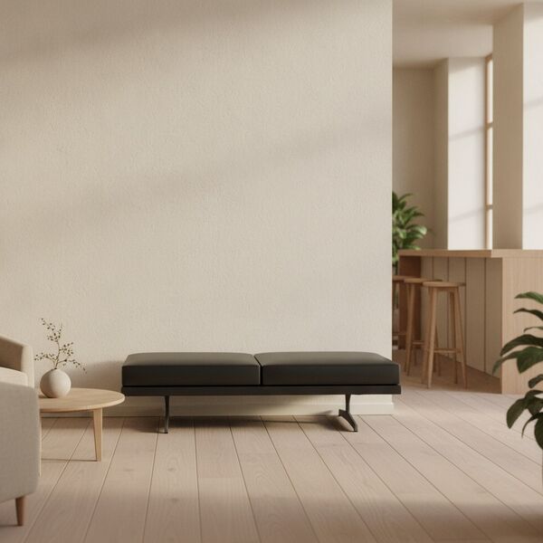 2-Seat Upholstered Bench 02 3D model in a restaurant bar interior scene